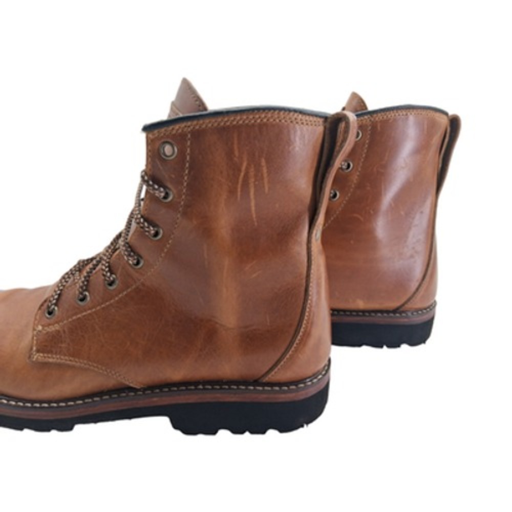 Quoddy Boots Mens Size 11.5 Brown Leather Combat Ankle Vibram Lined Lace Up - Picture 11 of 13